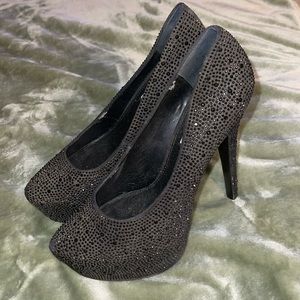 Steve Madden Black Rhinestone Heels Size 8.5
